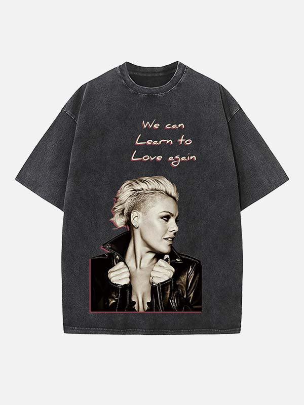 P!nk Print Round Neck T-shirt