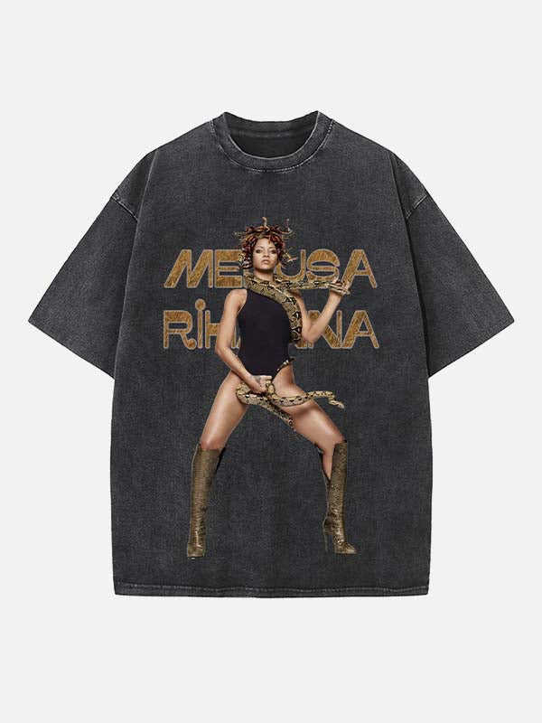 Rihanna Print Round Neck T-shirt