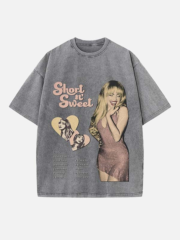 Sabrina Carpenter Print Round Neck T-shirt