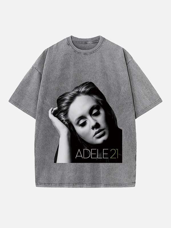 Adele Print Round Neck T-shirt
