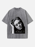Adele Print Round Neck T-shirt
