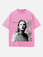 Taylor Swift Print Round Neck T-shirt