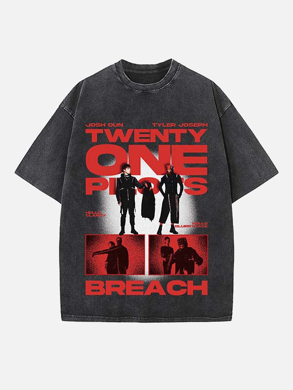 Twenty One Pilots Print Round Neck T-shirt