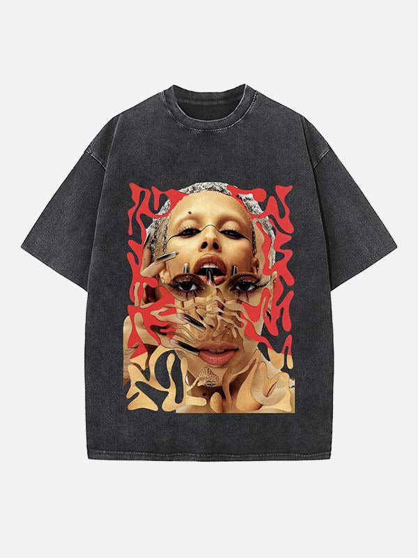 Doja Cat Print Round Neck T-shirt