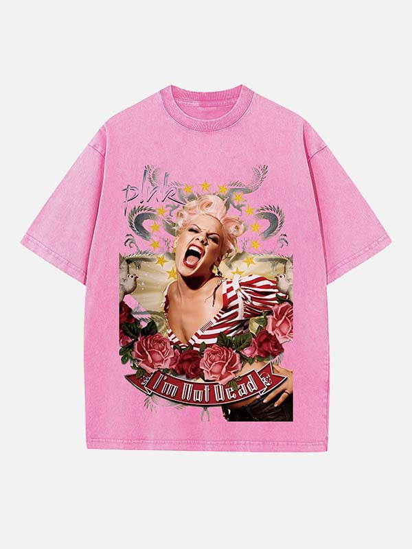 P!nk Print Round Neck T-shirt