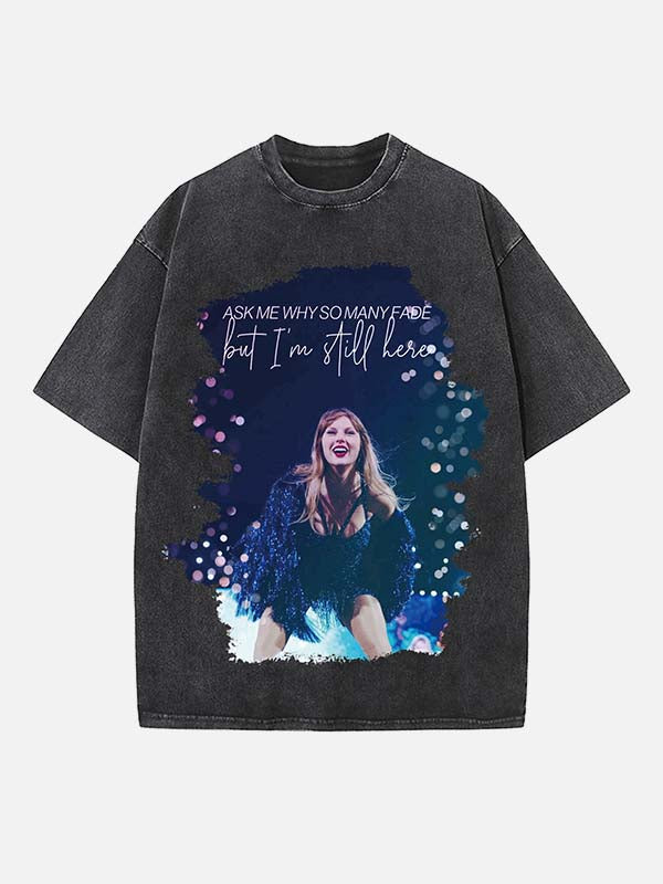 Taylor Swift Print Round Neck T-shirt