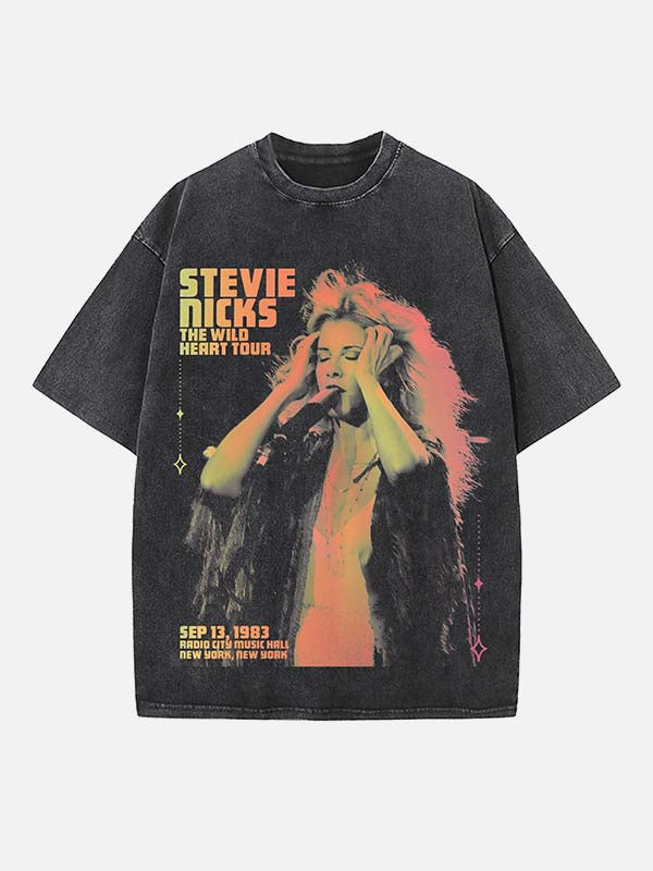 Fleetwood Mac Print Round Neck T-shirt