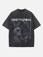 Deftones Print Round Neck T-shirt