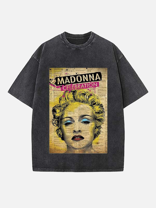 Madonna Print Round Neck T-shirt