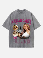 Mariah Carey Print Round Neck T-shirt