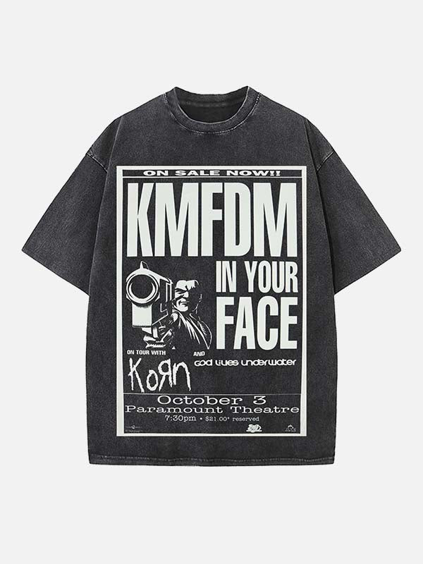 Korn Print Round Neck T-shirt