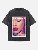 Rihanna Print Round Neck T-shirt