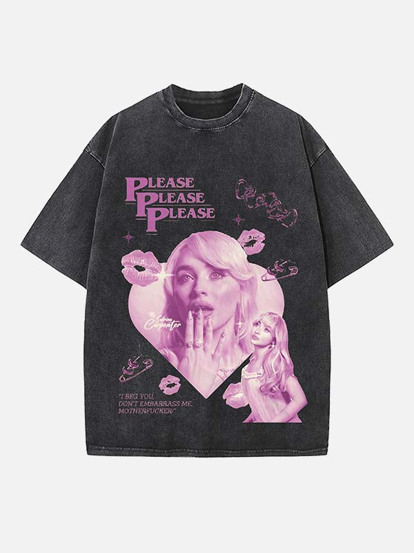 Sabrina Carpenter Print Round Neck T-shirt