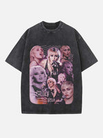 Miley Cyrus Print Round Neck T-shirt