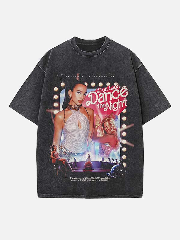 Dua Lipa Print Round Neck T-shirt