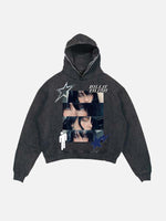 Billie Eilish Print Slant Pockets Hoodie