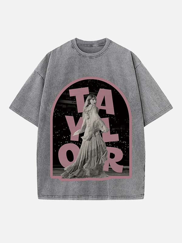 Taylor Swift Print Round Neck T-shirt