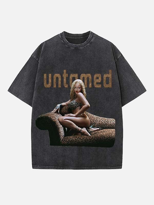 Rihanna Print Round Neck T-shirt