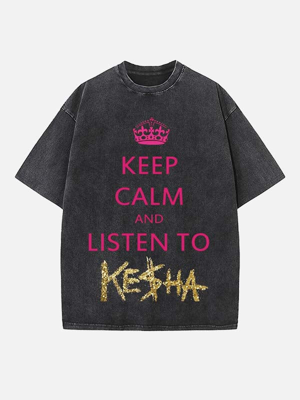 Kesha Print Round Neck T-shirt