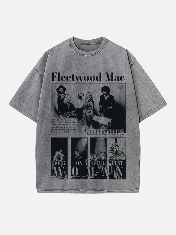 Fleetwood Mac Print Round Neck T-shirt