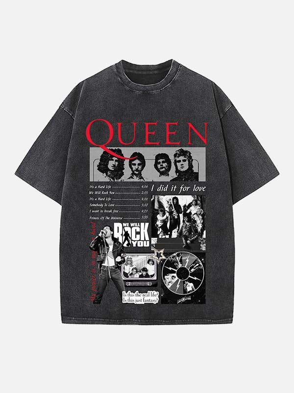 Queen Print Round Neck T-shirt