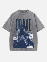 Drake Print Round Neck T-shirt