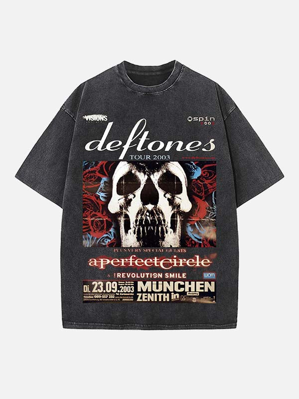Deftones Print Round Neck T-shirt