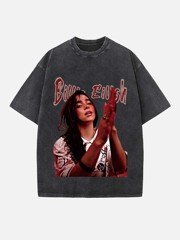 Billie Eilish Print Round Neck T-shirt