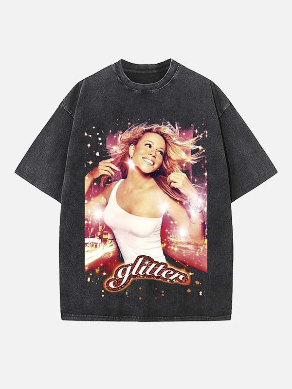 Mariah Carey Print Round Neck T-shirt