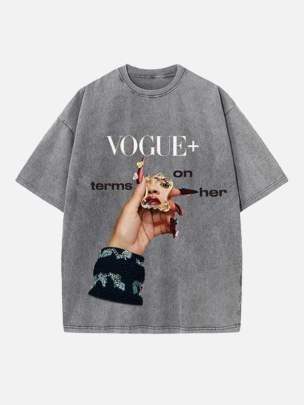 Rihanna Print Round Neck T-shirt