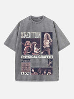Led Zeppelin Print Round Neck T-shirt