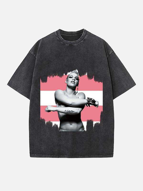 P!nk Print Round Neck T-shirt