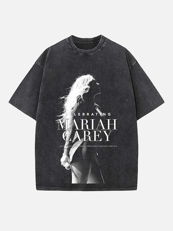 Mariah Carey Print Round Neck T-shirt
