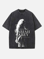 Mariah Carey Print Round Neck T-shirt