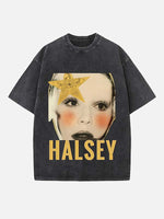 Halsey Print Round Neck T-shirt