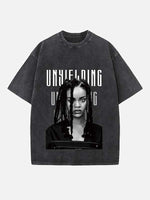 Rihanna Print Round Neck T-shirt
