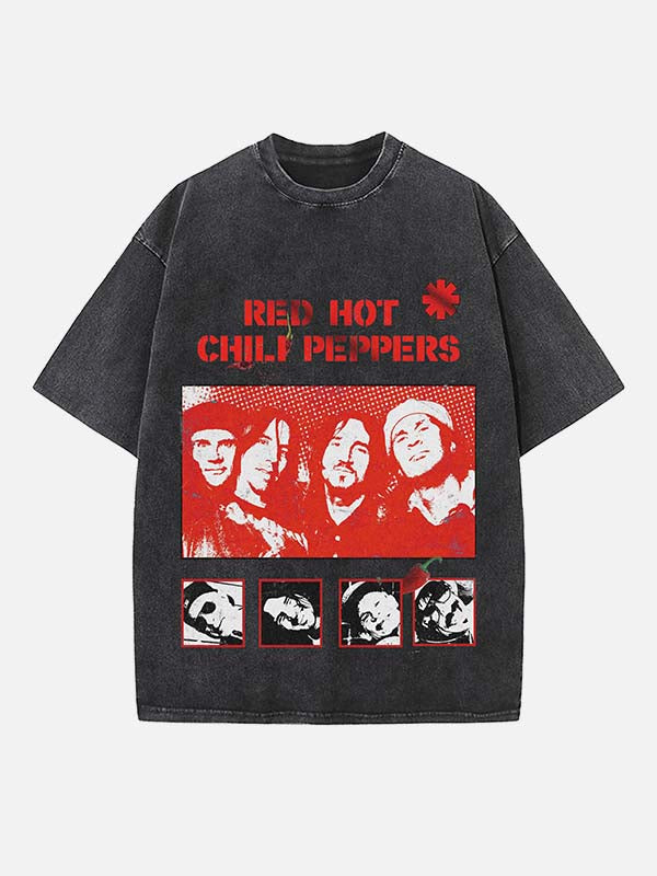 Red Hot Chili Peppers Print Round Neck T-shirt