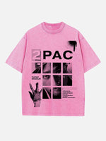 2Pac Print Round Neck T-shirt