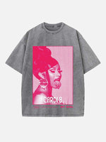 Cardi B Print Round Neck T-shirt