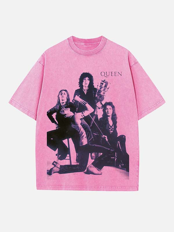 Queen Print Round Neck T-shirt