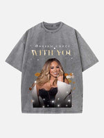 Mariah Carey Print Round Neck T-shirt