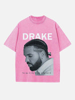 Drake Print Round Neck T-shirt