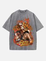 Travis Scott Print Round Neck T-shirt