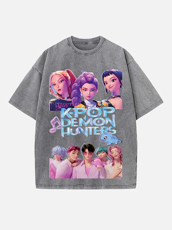 HUNTR/X Print Round Neck T-shirt