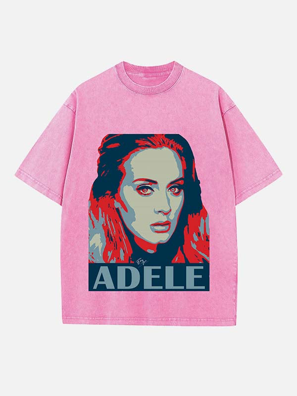 Adele Print Round Neck T-shirt