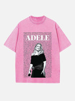 Adele Print Round Neck T-shirt