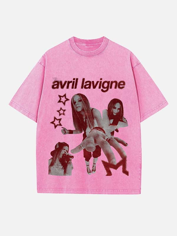 Avril Lavigne Print Round Neck T-shirt