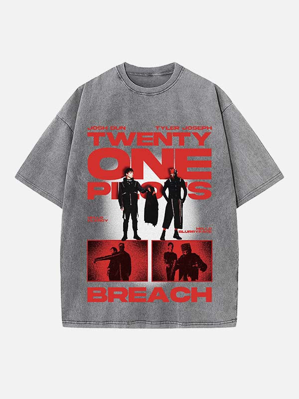 Twenty One Pilots Print Round Neck T-shirt