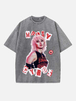 Miley Cyrus Print Round Neck T-shirt