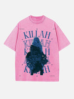 Lady Gaga Print Round Neck T-shirt